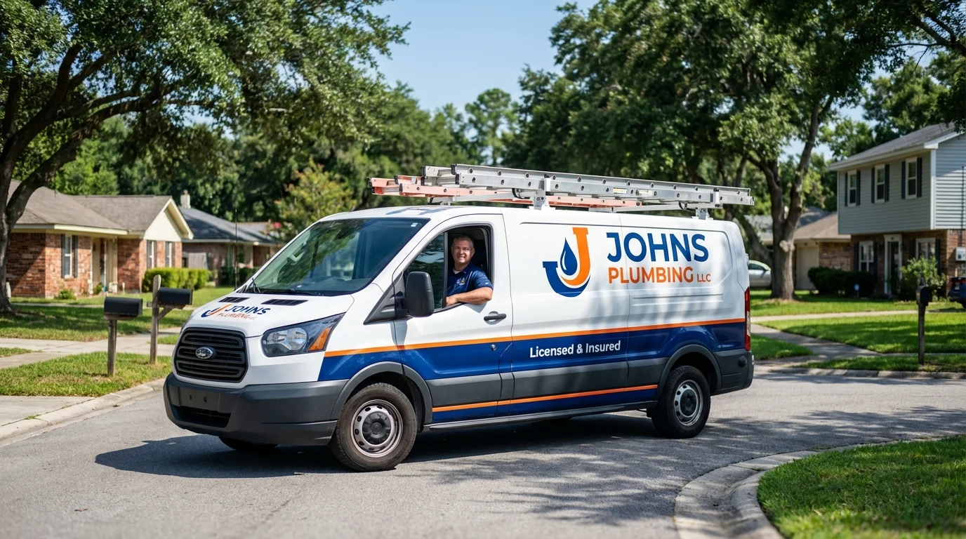 Johns Plumbing LLC service van in Bloomfield, NM
